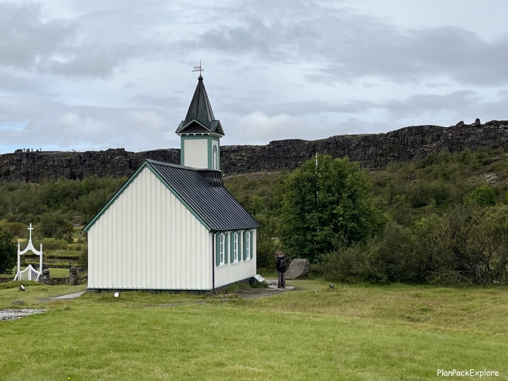 View of the Thingvellir Church from the back.