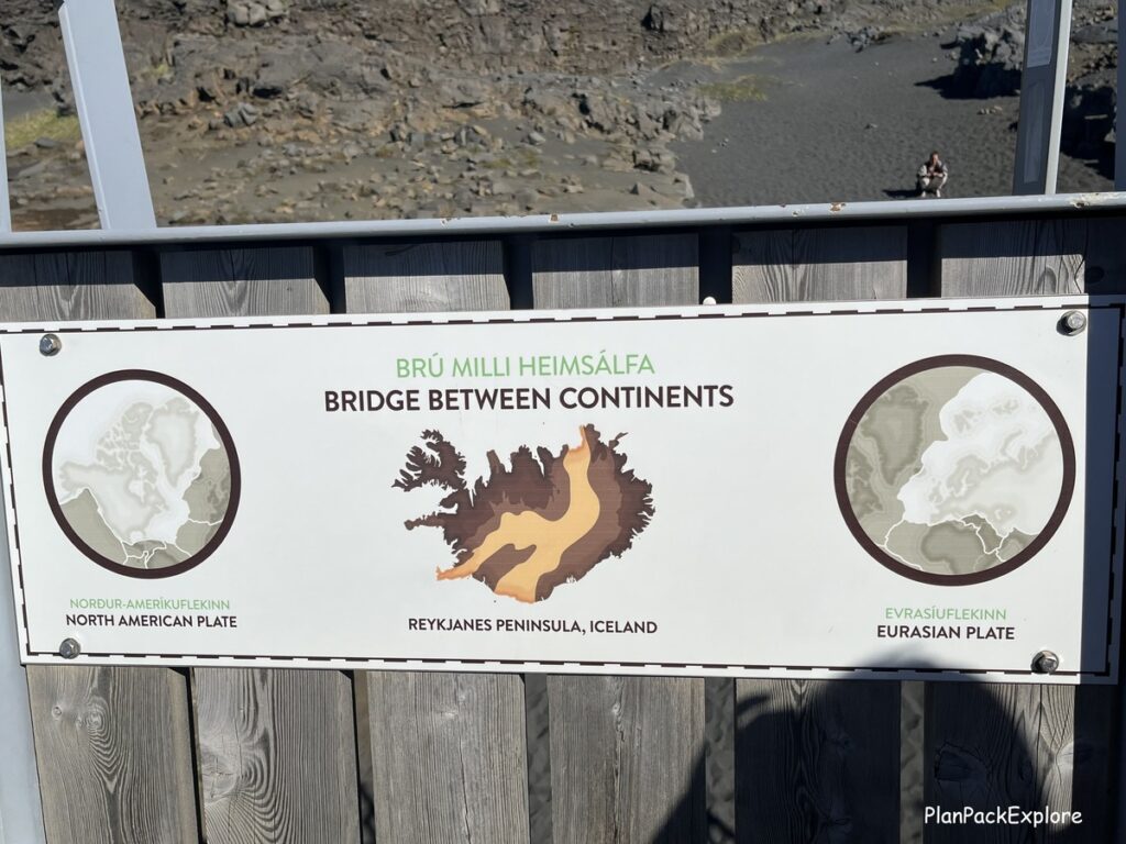 A plaque with the name and a description of the bridge Between the Continents.