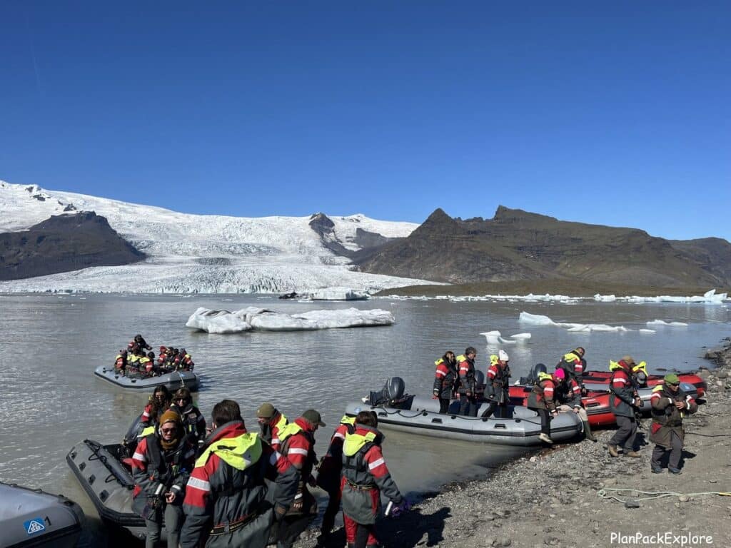 Fjallsarlon Lagoon, Iceland - zodiac boat.