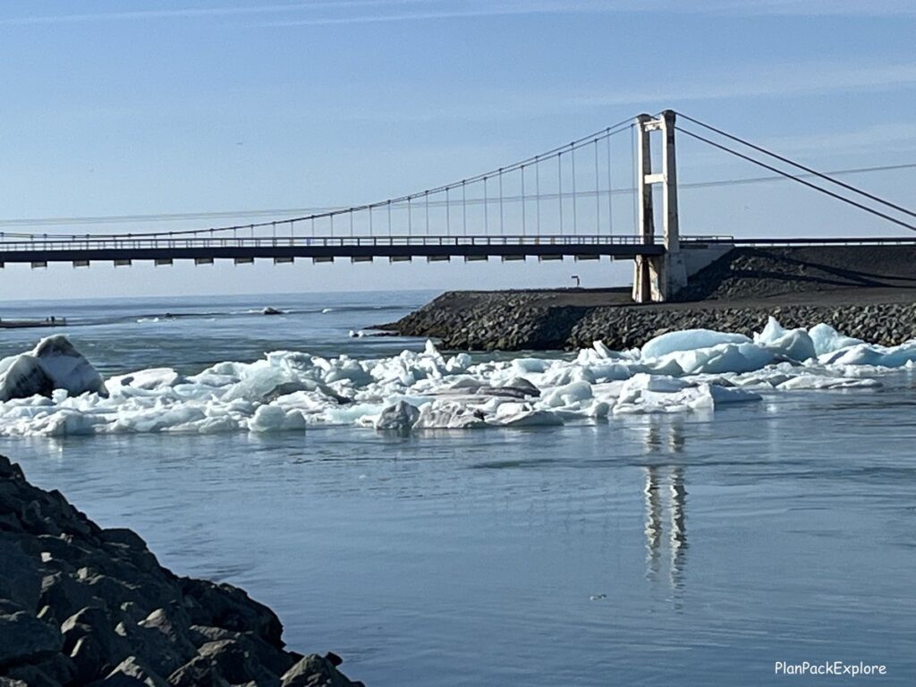 Jokulsarlon Lagoon bridge in Iceland.