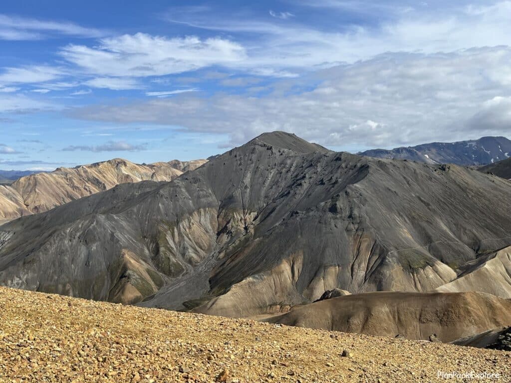 Mt. Blahnukur, a black-colored mountain in Landmannalaugar, Iceland.