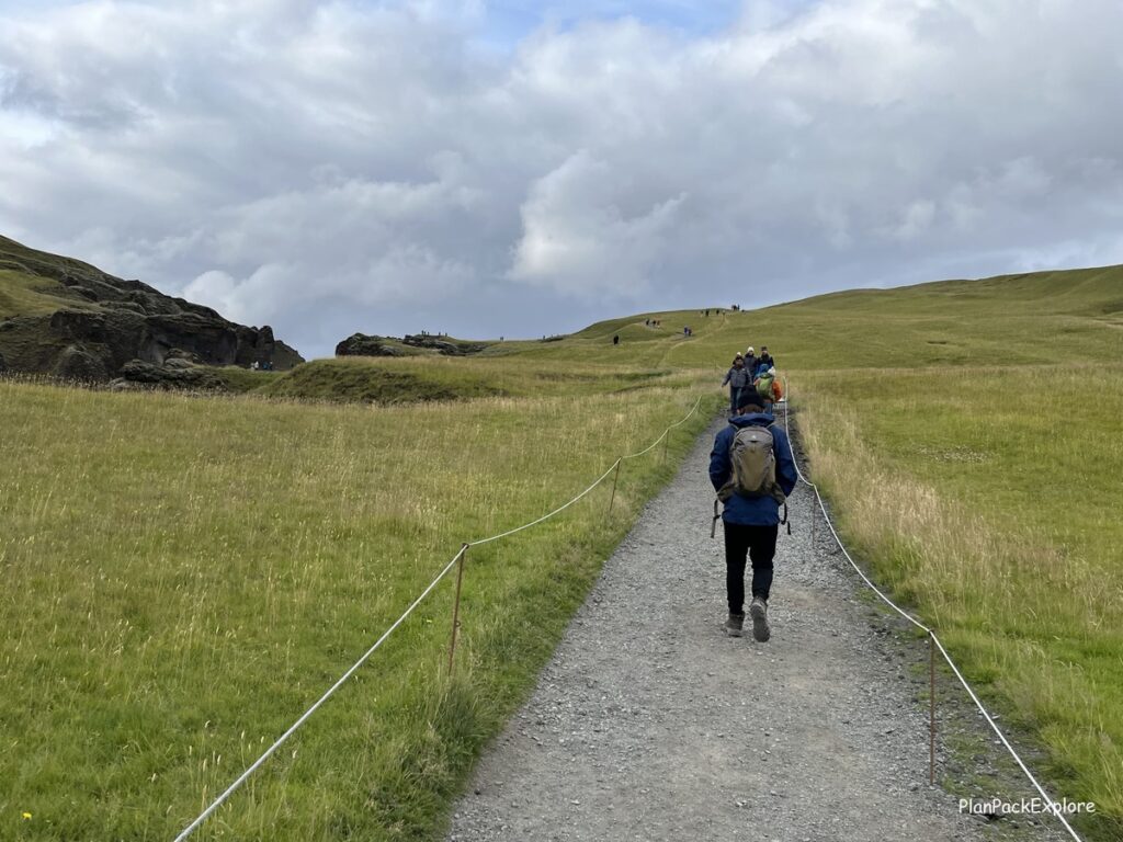 Fjadragljufur Canyon in Southeast Iceland. A path to the viewing platform.