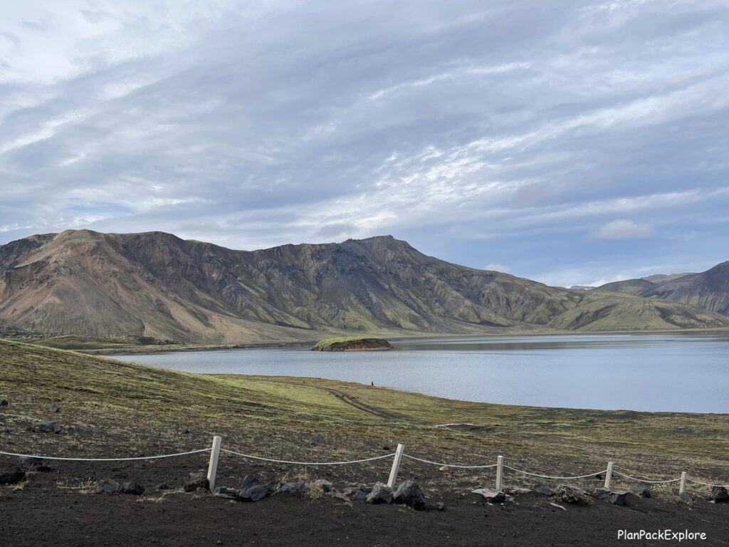Frostastadavatn Lake viewpoint on the way to Landmannalaugar, Iceland.