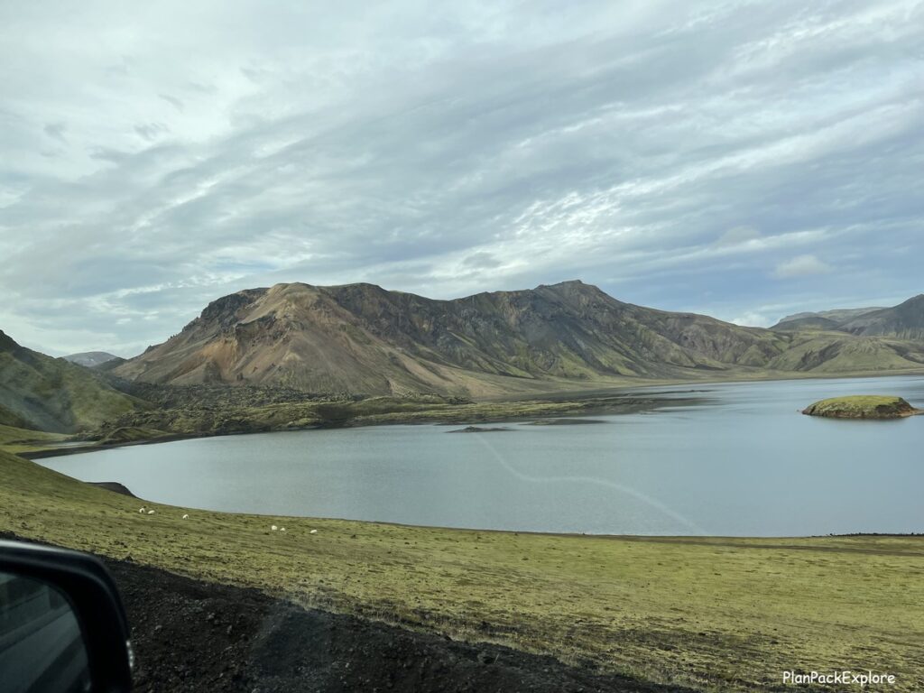 Frostastadavatn Lake viewpoint on the way to Landmannalaugar, Iceland.