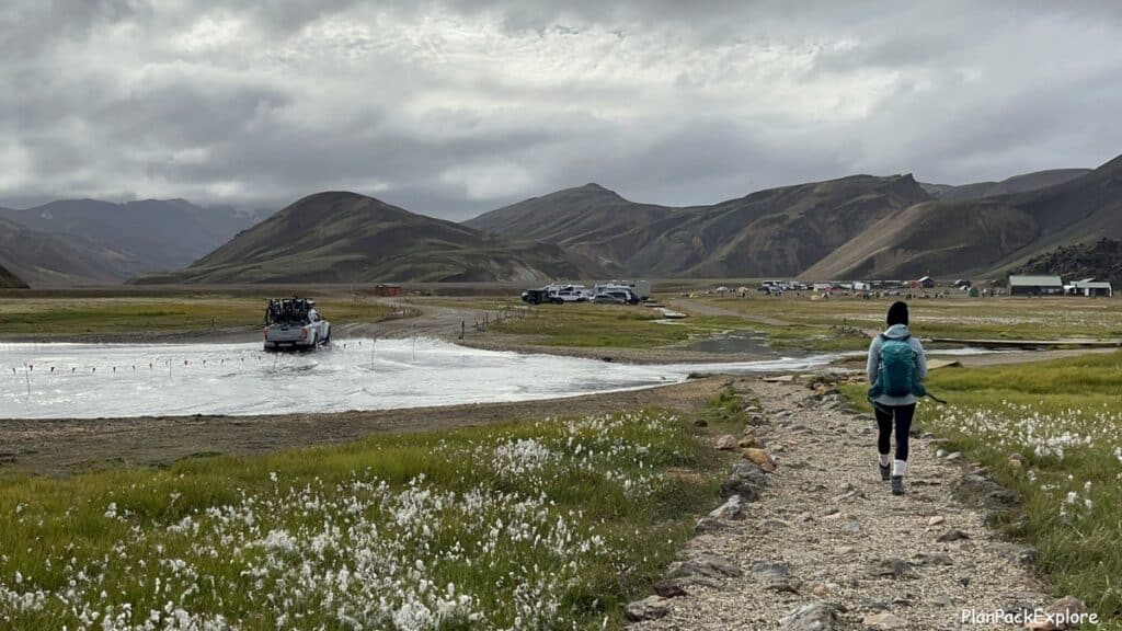 Path to Landmannalaugar Campsite - Iceland, Highlands.