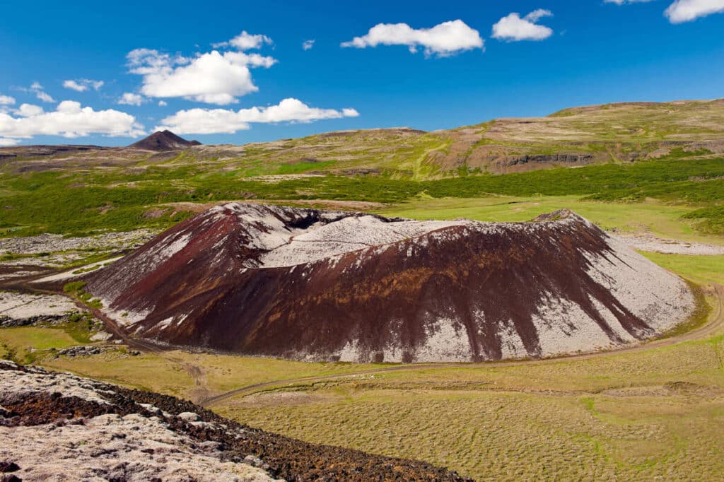 Grabrok Crater in Iceland.