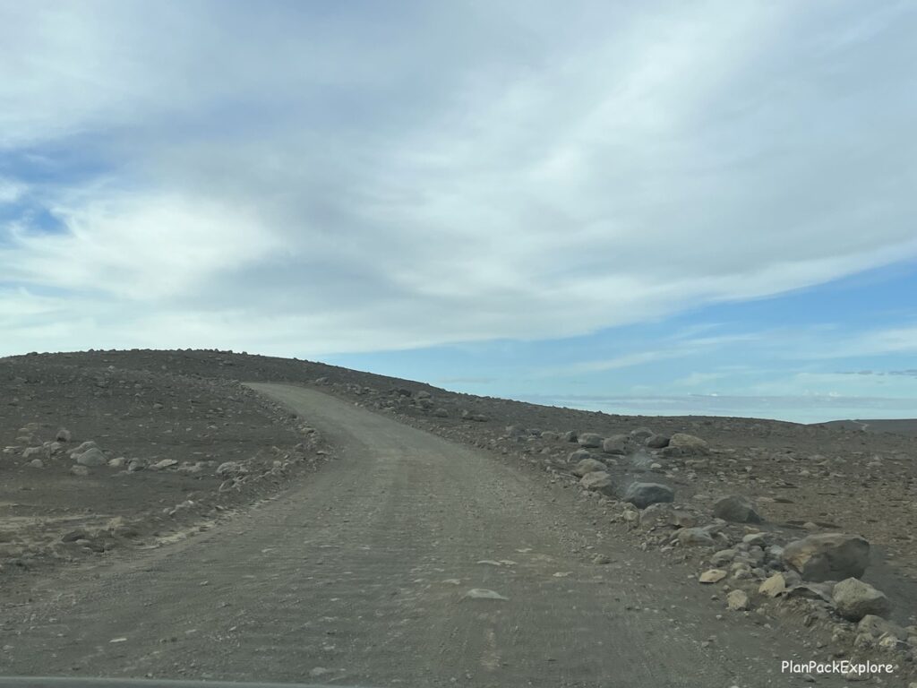 A gravel F-road in Iceland.