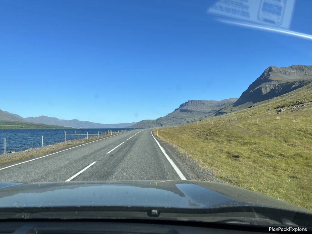 A paved main road in Iceland.
