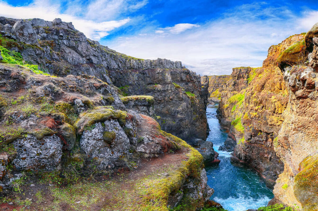 Kolugljufur Canyon in Iceland.