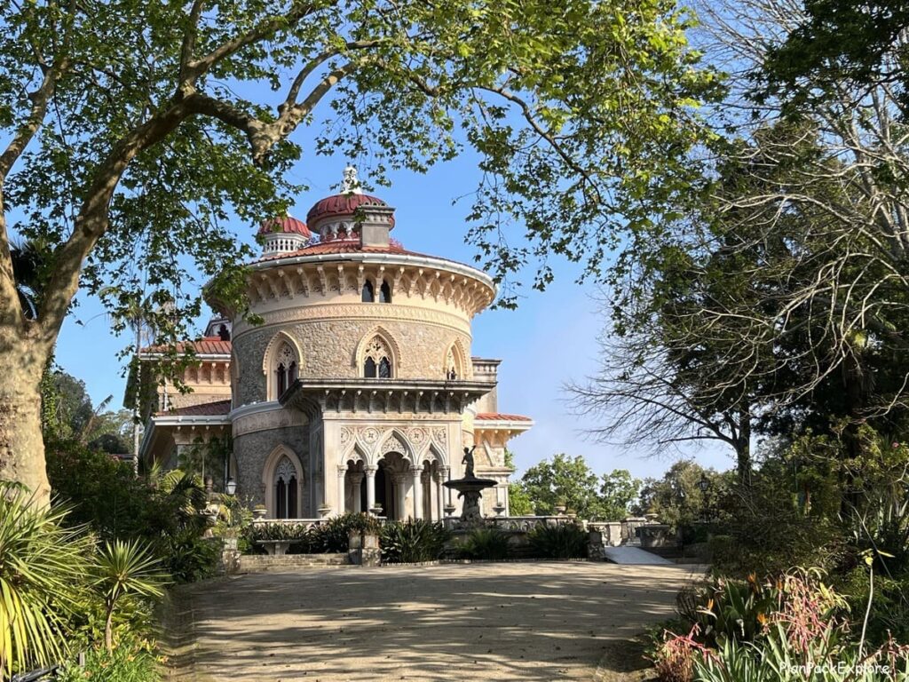 A round tower of Monserrate palace in sintra portugal.