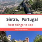 A panoramic view of a castle and lush landscape in Sintra, Portugal, highlighting a popular destination for day trips from Lisbon.