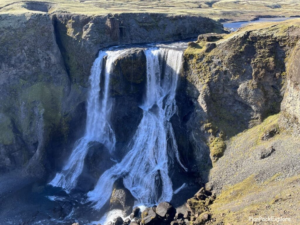 A waterfall called Fagrifoss at Laki in Iceland.