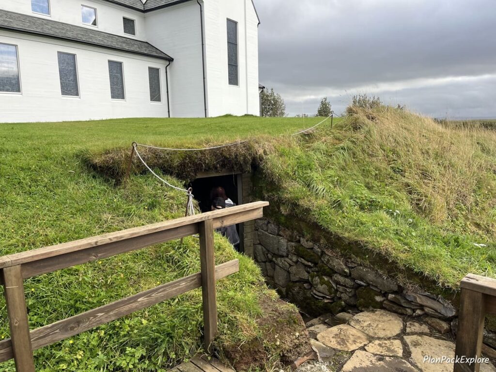 An exit from the tunnel under Skalholt Cathedral in Iceland.