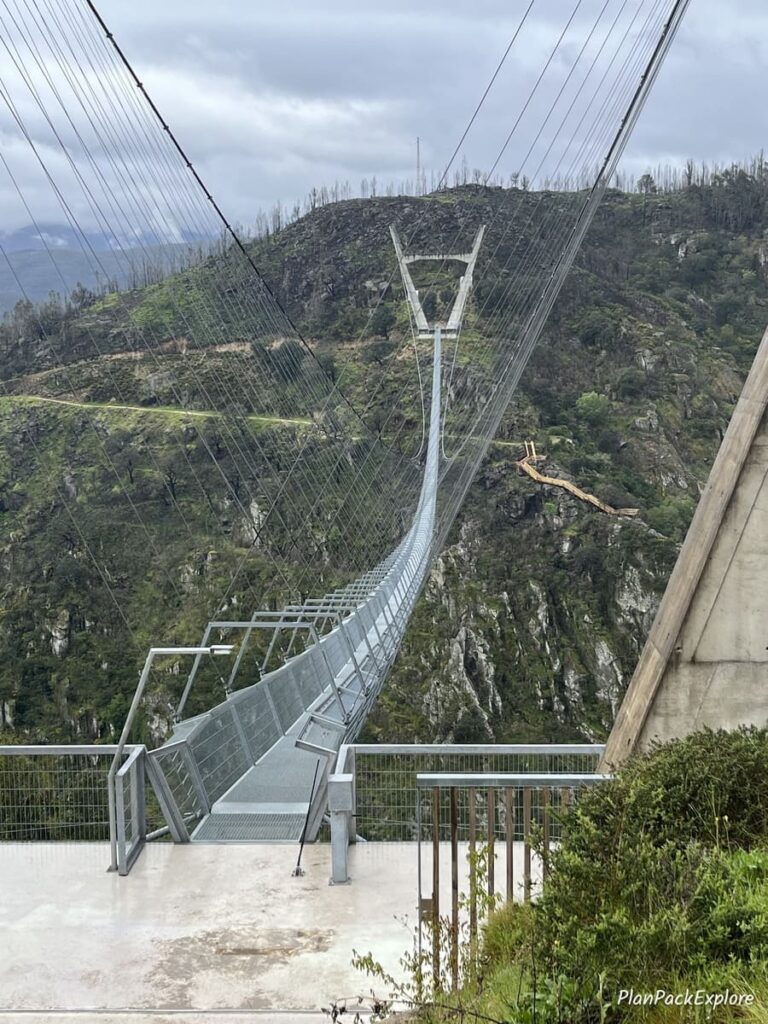 A steel suspension bridge called 516 Arouca Bridge in Portugal.